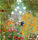 Gustav Klimt Canvas Paintings - Flower Garden